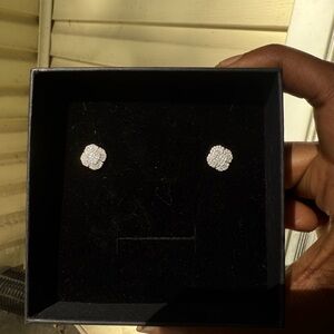 Elegant Silver Flower Stud Earrings